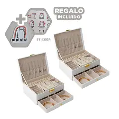 RYBIU IMPORT - Pack6 Organizador Collares Femenino Blanco Y+Regalo Stickers