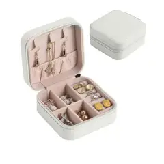 RYBIU IMPORT - Joyero Mini con Compartimentos con Cierre y Portatil Gris