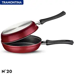 TRAMONTINA - Sartén Omeletera 20 cm Rojo Loreto -