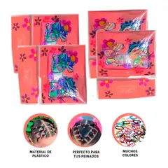 RYBIU IMPORT - Pack12 Bolsa con Colets de Pelo para Niña en Multicolor
