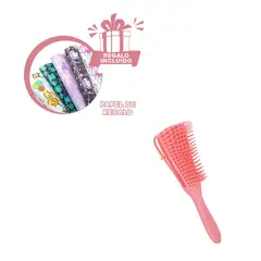 RYBIU IMPORT - Peine de Cuerpo Hueco para Pelo Rosado Y+Papel de Regalo