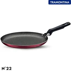 TRAMONTINA - Sartén Panquequera 22 cm Rojo Loreto -