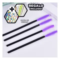 RYBIU IMPORT - Pack12 Peine de Cejas para Makeup Morado Y+Papel de Regalo