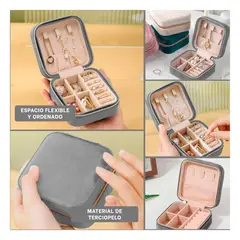 RYBIU IMPORT - Pack4 Joyero Pequeño para Viajes Plomo Y+Regalo Stickers