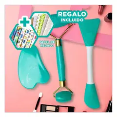 RYBIU IMPORT - Pack6 Set de Limpiador Facial en Turquesa Y+Papel de Regalo