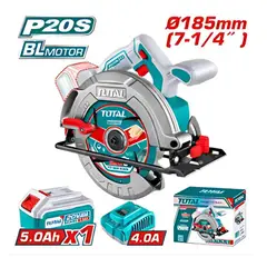 TOTAL TOOLS - Sierra Circular LI-ION 20v 185MM Brushless Bateria 1X5.0AH - TSLI18513