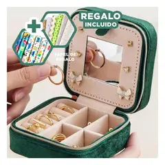 RYBIU IMPORT - Pack5 Caja de Joyas Portatil Verde Y+Papel de Regalo