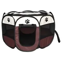 GENERICO - CORRAL Plegable L para Mascotas Marrón