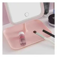 RYBIU IMPORT - Pack12 Led Espejo Cuadrado con Panel Tactil en Rosado