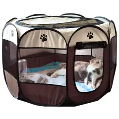 GENERICO - CORRAL Plegable XXL para Mascotas Marrón