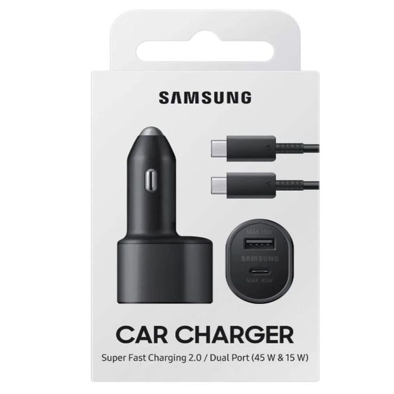 Cargador De Auto 45W Carga Rapida - Negro