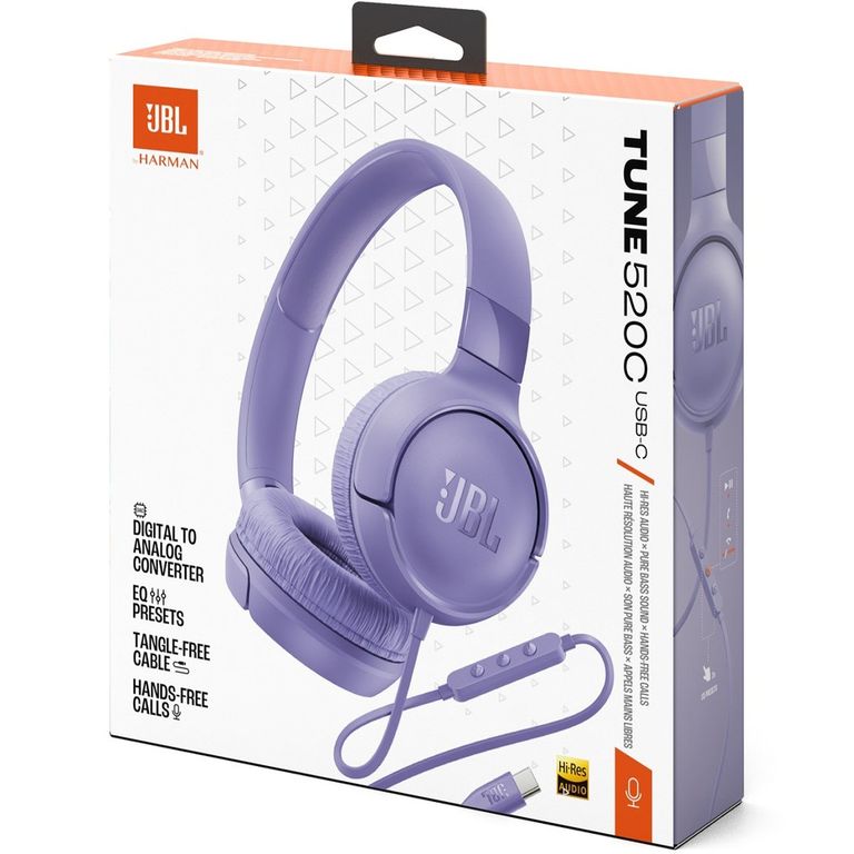 AUDIFONOS TUNE 520C COLOR MORADO - CONECTOR USB C - HI RES
