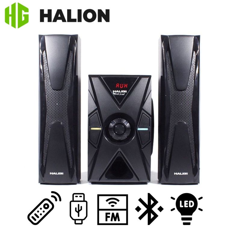 Parlante HA-F48 Scud 2.1 Bluetooth Subwoofer 5.25″ y Luces LED