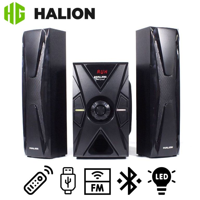 Parlante HA-F48 Scud 2.1 Subwoofer 5.25″ Luces LED USB SD BT FM