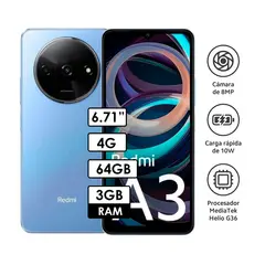 REDMI - Celular Xiaomi A3 4G 3GB RAM 64GB AZUL