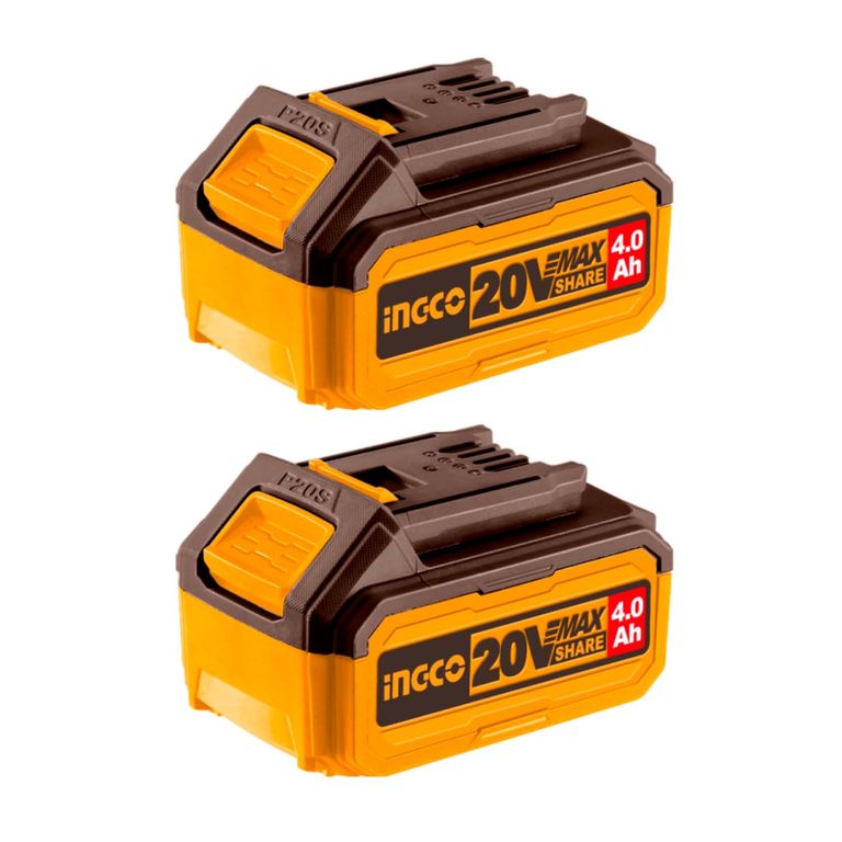 Set 2 Baterias De Litio 4,0ah 20v Multiherramientas Ingco