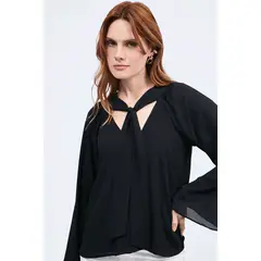 BANATY - BLUSA ALICE CUELLO V CON LAZO PARA AMARRAR DE MUJER