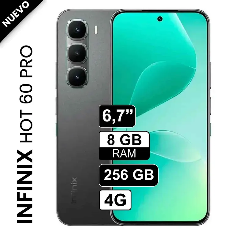 Celular Hot 60 PRO 256GB 8GB Ram Negro Pantalla FHD+ 144Hz 50MPX