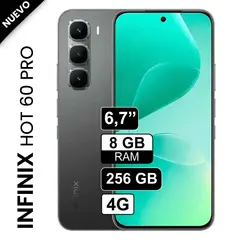 INFINIX - Celular Hot 60 PRO 256GB 8GB Ram Negro Pantalla FHD+ 144Hz 50MPX