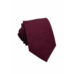 CHRISTIAN ARMAND - Corbata vino diseño micro puntos rojos