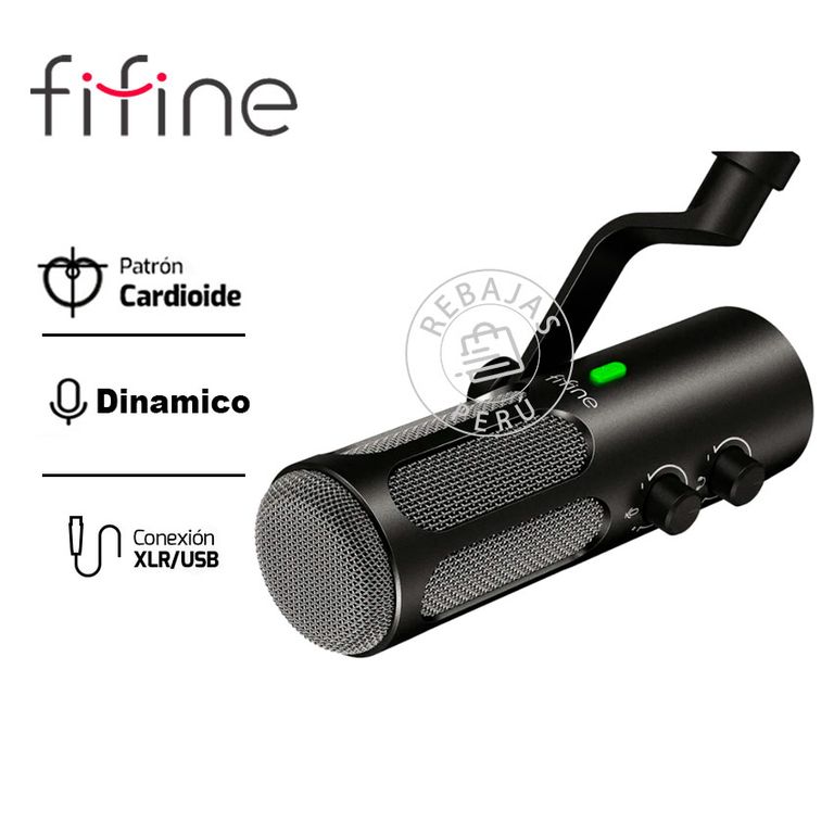 Micrófono Tank3 Black Dinámico USB Cardioide con Control Gain