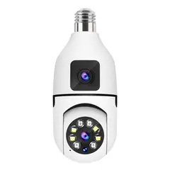 GENERICO - Foco Cámara WiFi E27 Full HD 360° Doble Lente con Visión Nocturna y Audio