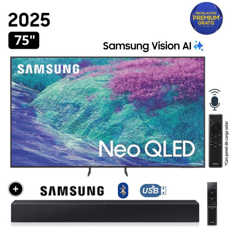 Televisor 75 Neo QLED 4K Vision AI Smart TV QN75QN1EF + Soundbar HW-B400F