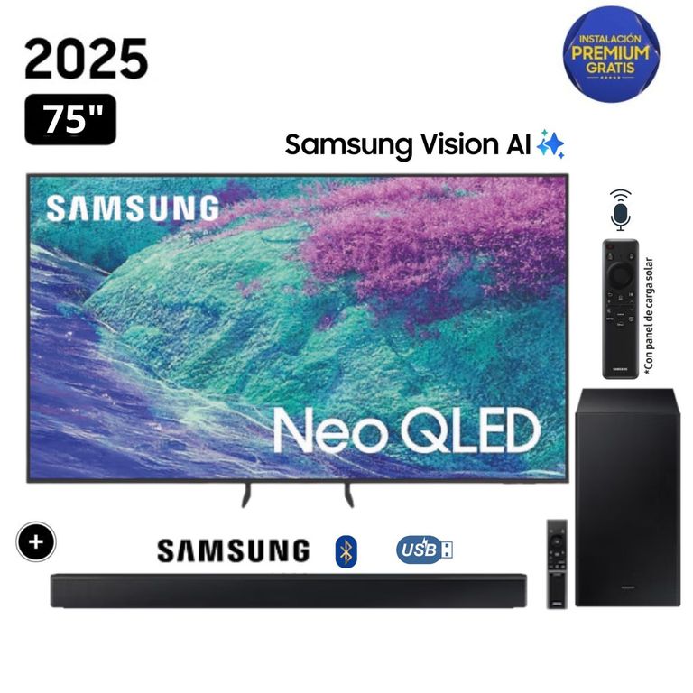Televisor 75 Neo QLED 4K Vision AI Smart TV QN75QN1EF + Soundbar HW-B450F