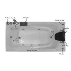 GENERICO - TINA HIDROMASAJE MAGIA BUILDER 160X80 CM