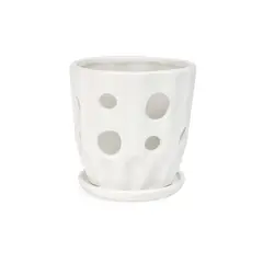 GENERICO - Maceta de cerámica blanca especial para orquídea