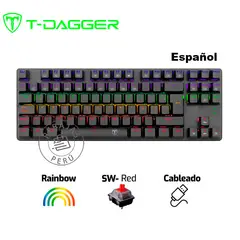 T-DAGGER - Teclado Mecánico BORA T-TGK313 Red Switch Rainbow Español