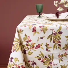 CASIOPIA - Mantel antimanchas cuadrado 8 sillas Olivas