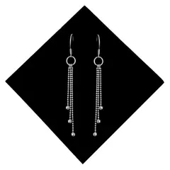 GENERICO - Aretes Largos Bombita Regalo Mamá Novia Plata 925