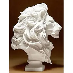 GENERICO - ADORNO EXCLUSIVO LEON BLANCO 46cm x 31cm x 37cm