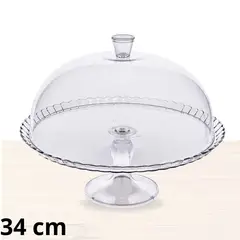 ICHIMATSU - Porta Torta de Acrílico con Tapa Acrilico 34 cm