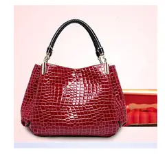DANWEILE - Bolsos de cuero de grano de cocodrilo - Rojo