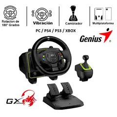 GENIUS GX - VOLANTE + PEDAL + PALANCA SPEED MASTER PARA PS4 PS3 PC USB