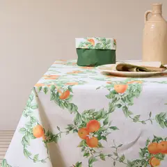 CASIOPIA - Mantel antimanchas rectangular 6 sillas Naranjas