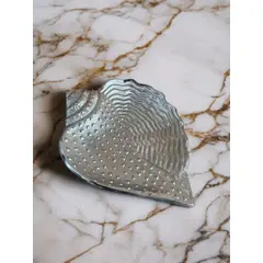 MAP DESIGN HOME - Adorno Bandeja Caracol Plateada 18x14x03 cm