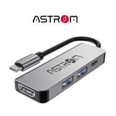 ASTROM - Adaptador HUB USB 4 EN 1 AST MH2341-HDMI USB-C