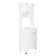FMFURNITURE - Mueble Microondas 4 Puertas 1 Cajon Fm-012B Blanco