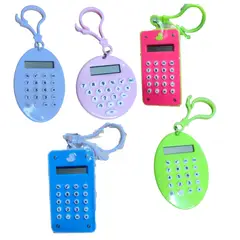 GENERICO - 15 Mini Calculadoras de Bolsillo con Llavero - Modelo aleatorio
