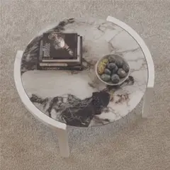 NOEL - Mesa de Centro Redonda de Mármol Arrabescato Gold 60cm Deco