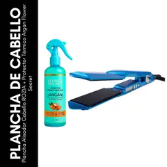 GENERICO - Plancha Alisador Cabello ROZIA + Protector Térmico Argan Flower Secret