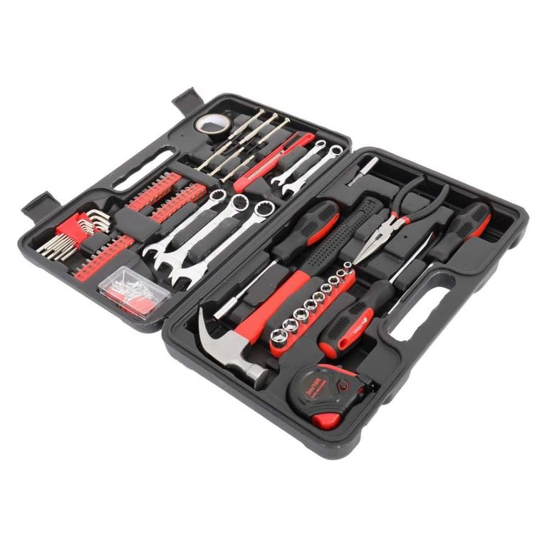 KIT DE HERRAMIENTAS DE 146 PIEZAS ESENCIALES PARA EL HOGAR