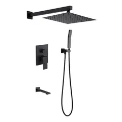 GENERICO - GRIFOS MEZCLADORA PARA DUCHA DE LUJO NEGRO ACERO 304-010D701