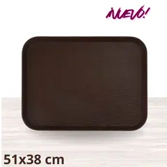 ICHIMATSU - Azafate AntideslizRectg Marrón 51x38 cm