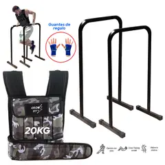 HOLGU - Barras Paralelas Fondos Chaleco 20kg + Guantes