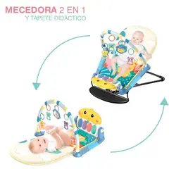 GENERICO - GIMNASIO MULTIFUNCIONAL DIDACTICO MECEDOR BEBE - AZUL 2EN1