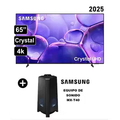 SAMSUNG - Televisor 65 Smart Crystal UHD 4K 65U8000FG + Equipo de sonido 300W MX-T40